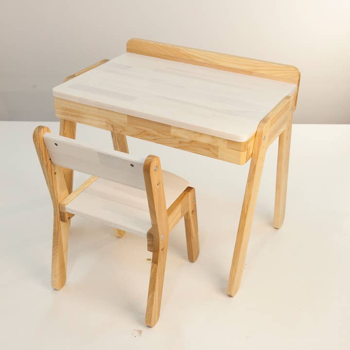 ODEAS - Wholesale Stoel - Kinderen - Kinderschrijfset met bureau en stoel van essenhout5