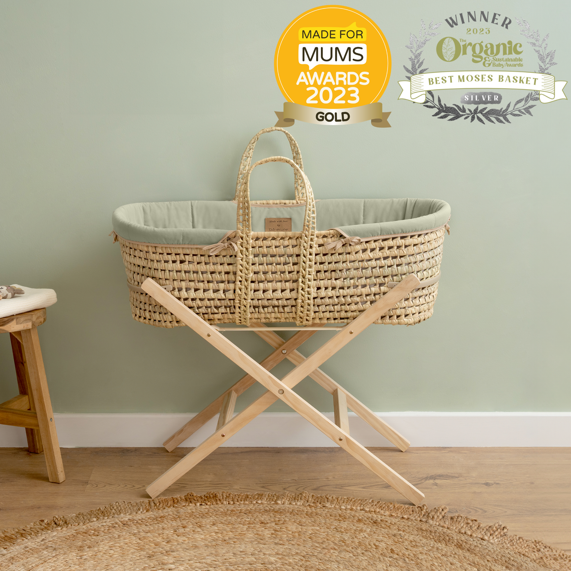 Clair De Lune – wholesale Bassinet – Baby – Organic Palm Moses Basket8