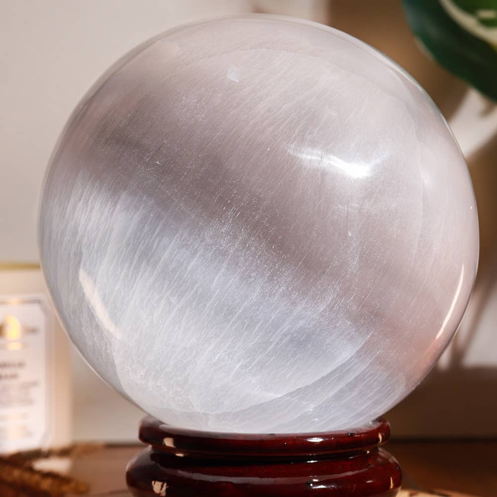 Natures Artifacts Inc - Wholesale Spiritual Stone/Crystal - Selenite Sphere XL | Crystal Sphere 5