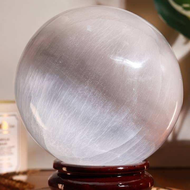 Natures Artifacts Inc - Wholesale Spiritual Stone/Crystal - Selenite Sphere XL | Crystal Sphere 5