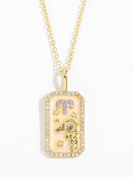 Aries- Enamel and Crystal Tarot Card Astrological Zodiac for wholesale by HoopLa