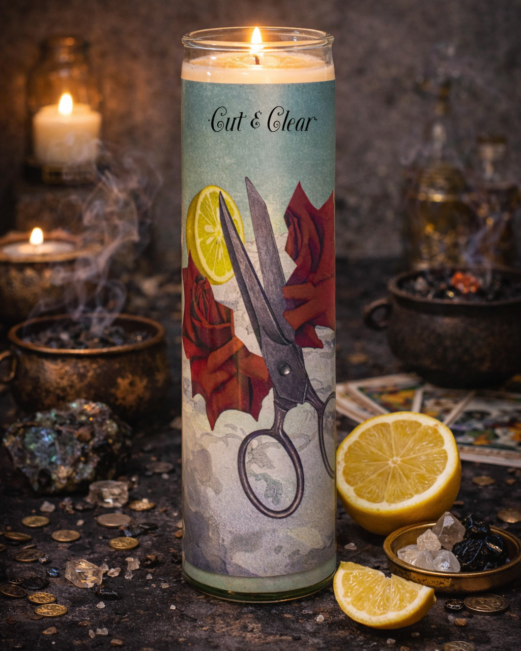 Snakes for Hair – wholesale Votive candle – "Cut & Clear" Soy Ritual Candle1