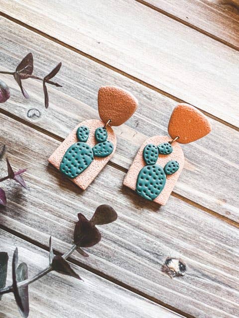 Pickley Pear Cactus Dangles for wholesale by Mark Alexander Clay Co