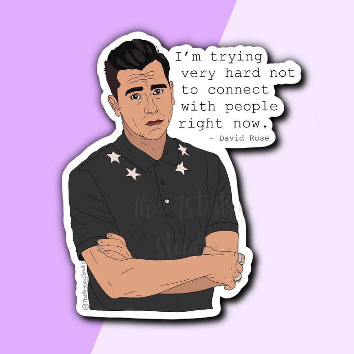 Autocolante David Rose (Schitt's Creek) | 2,5 x 3” por atacado de The Artistry Studio