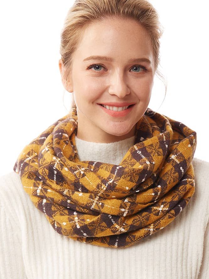 Super Soft Plaid Infinity Scarf for wholesale by Hana