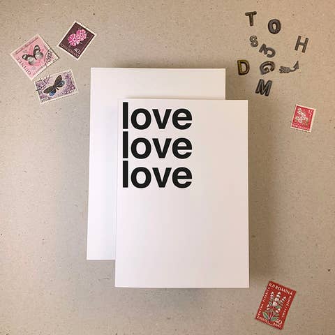 Love Love Love Card for wholesale by IMOGEN OWEN