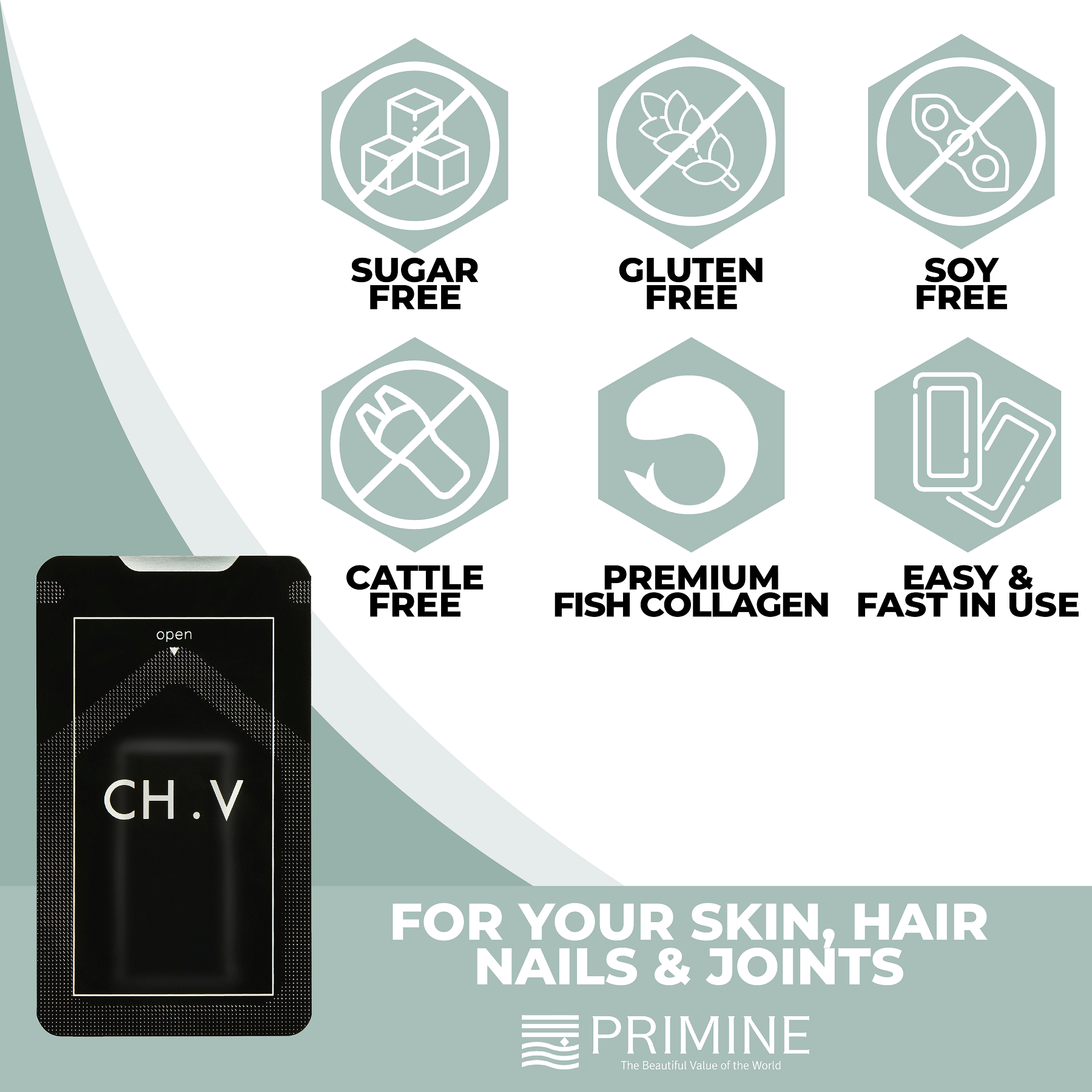 Primine – wholesale Oral supplement/vitamin – CHV - Skin+Hair+Nails - Collagen,Hyaluronic Acid- Anti Aging6