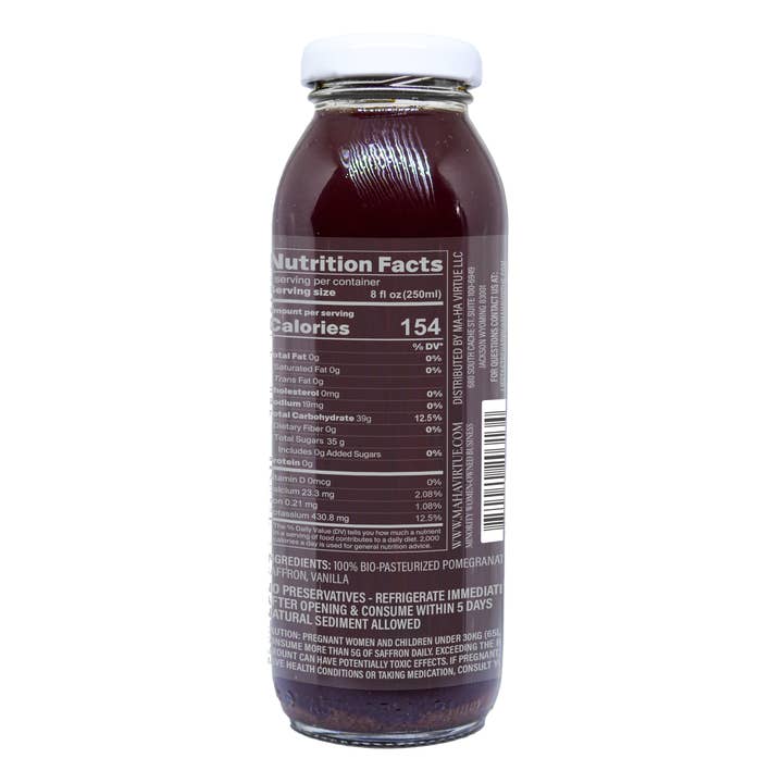 MAHA-Virtue – Großhandel Wellness-Saft/Tonikum – THE IV FUNCTIONAL LUXUS-GRANATAPFEL-FEENSAFT, SAFARSAUER, 250 ML