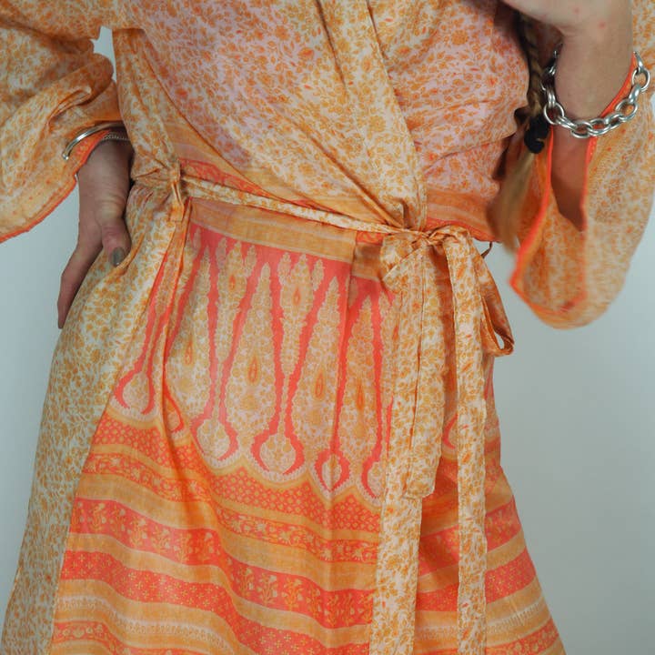 Vagabond Ibiza - Wholesale Kimono - Women's - The Kardash Kimono Long – Up-cycled Vintage Sari Kimono 27
