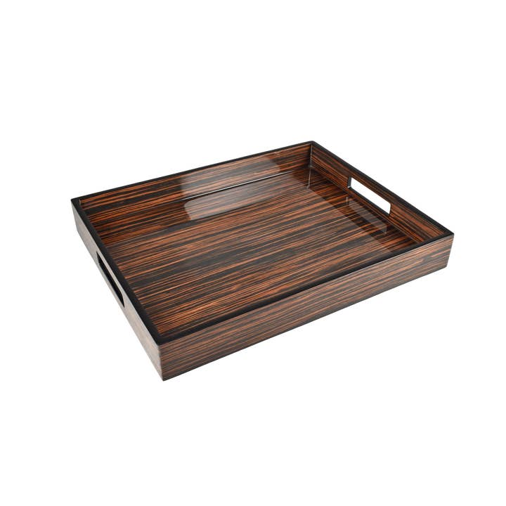 Macassar Ebony - Breakfast Tray - L-47MET for wholesale by Pacific Connections