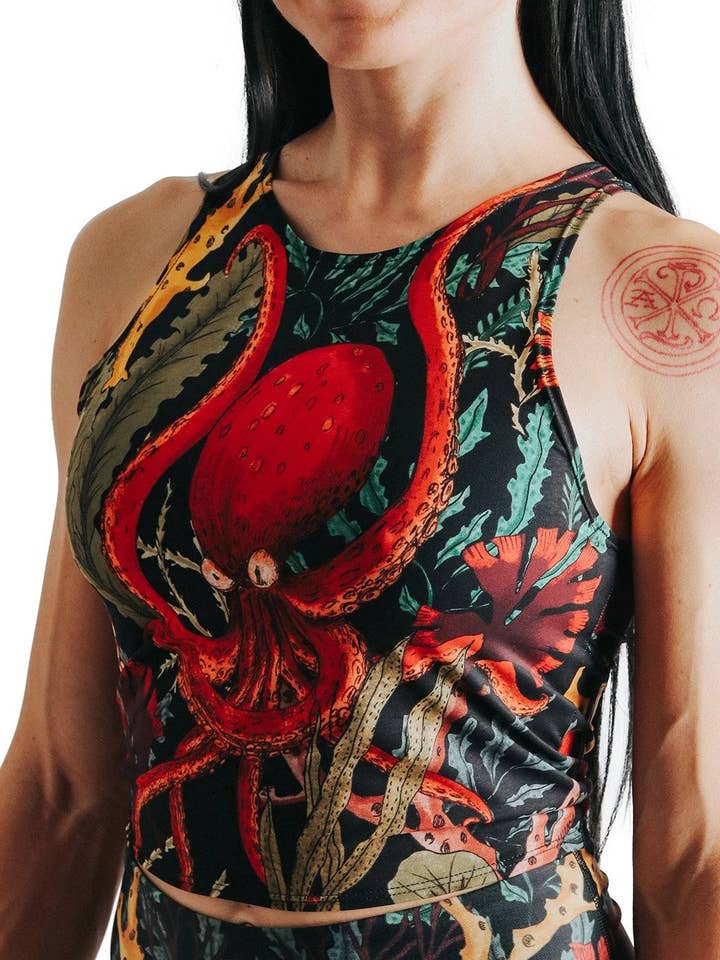 Reversible Knot Top in Coral My Name for wholesale by Yoga Democracy