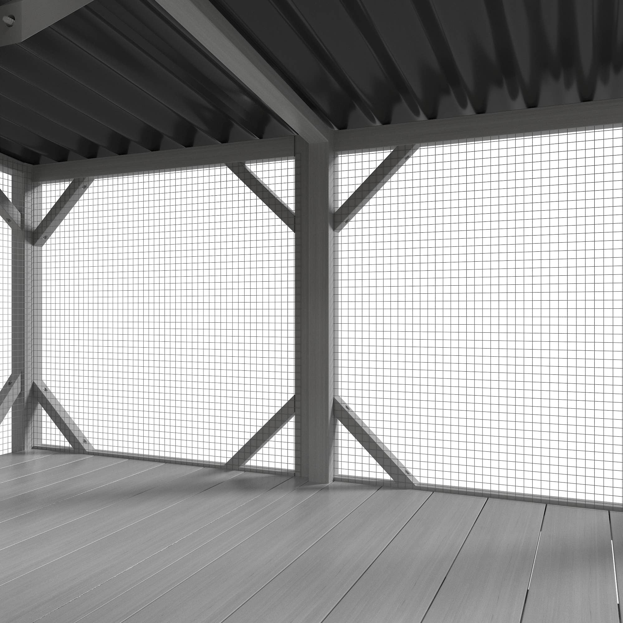 39F Inc. - Vente Bibelots/décorations d'extérieur - Catio de fenêtre pour chat d'extérieur de 43,3", fenêtre en bois tout temps9