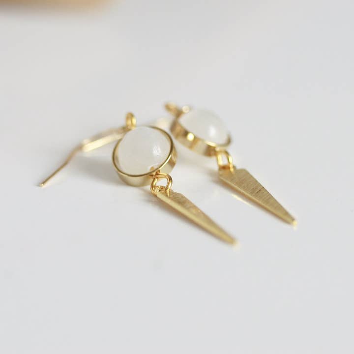 Kaiko Studio – Engroshandel Hængeøreringe og creoløreringe – Selenit- og trekantøreringe med krystal2