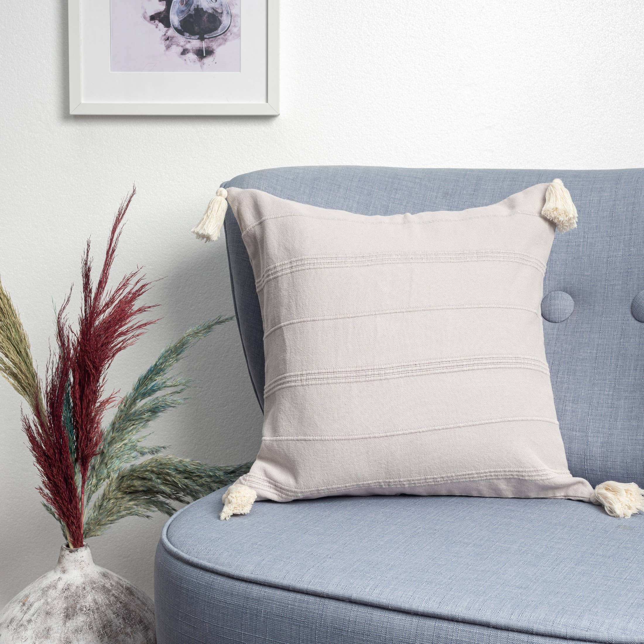 LR Home - Wholesale Throw/Decorative Pillow - Starlin Subtle Striped Organic Turkish Cotton Throw Pillow7