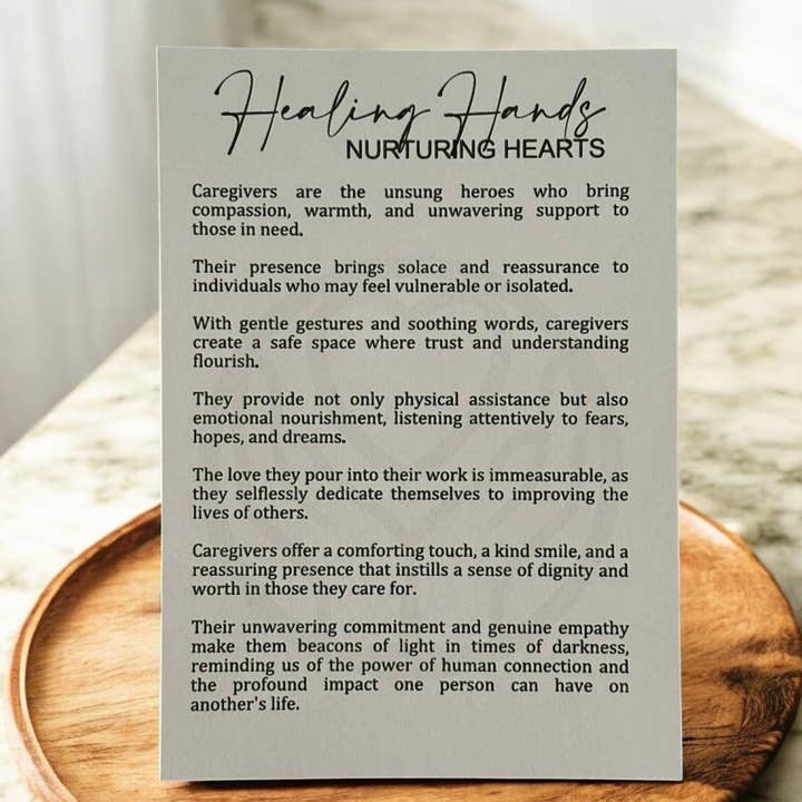 Montgomery and Claire - Wholesale Ornament - Caregiver Appreciation Wooden Ornament with Hearts and Nurturing Message Story Card1