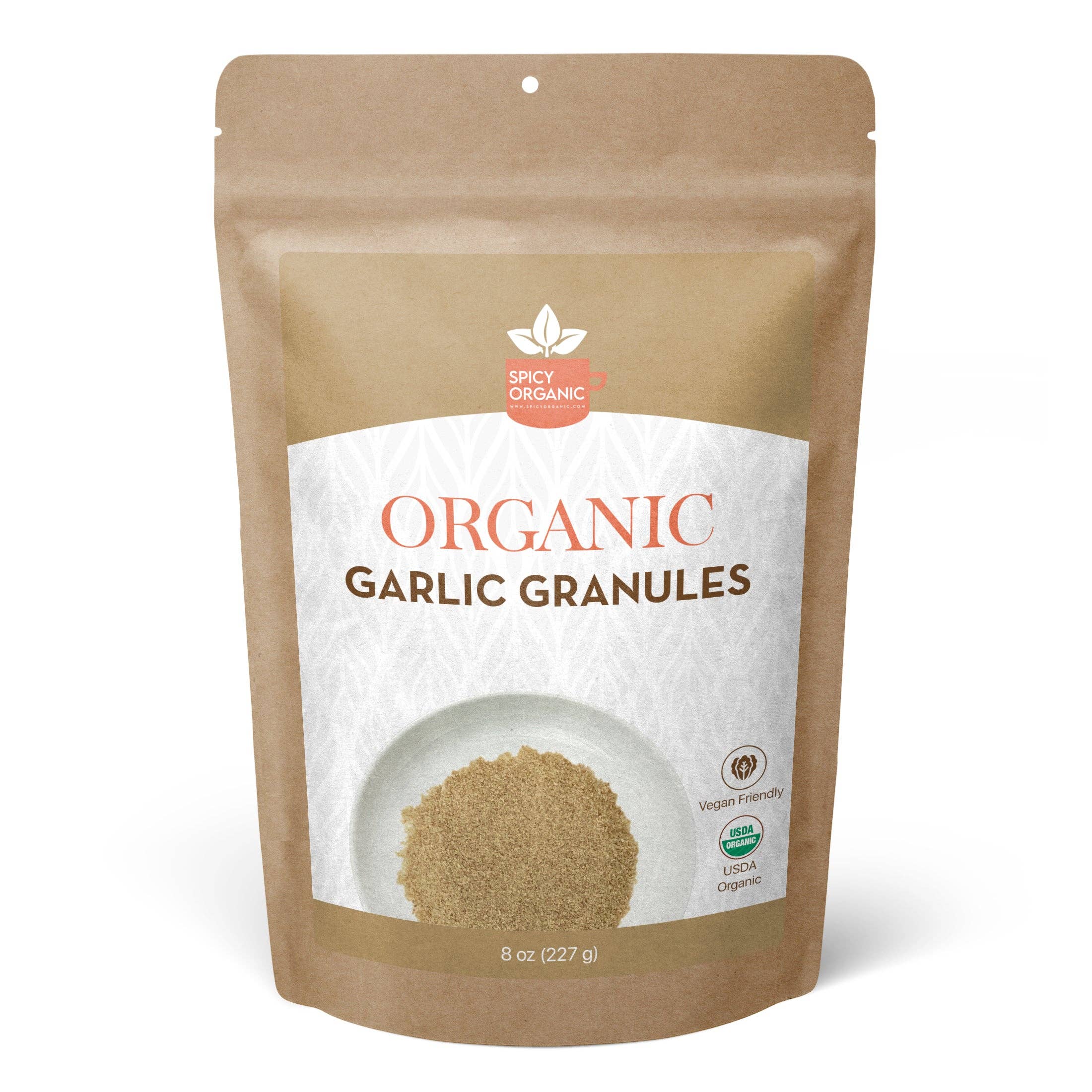 SPICY ORGANIC - Wholesale Dried Spice - SPICY Organic Garlic Granules - 100% USDA Organic - Non-GMO - Use In All Kinds Of Meat And Roasted Potatoes.6
