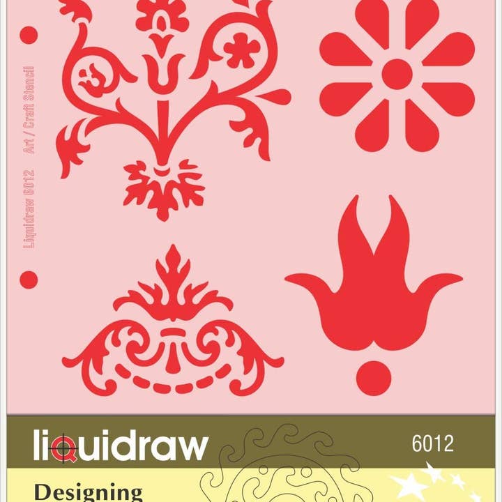 Liquidraw – wholesale Stencil/craft die – Liquidraw Design Stencils for Crafts, Furniture Painting, Drawing, Cakes, Letters, Numbers, Card Making, Christmas Decoration, Glass, Flowers, Wood, Wedding Invitations, Scrapbooking, Journals Reusable Templates Stencil with Shapes & Patterns