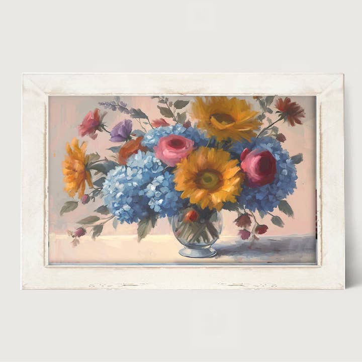 Glass Vase Overflowing with flowers - Horizontal Frame for wholesale by ginger blue