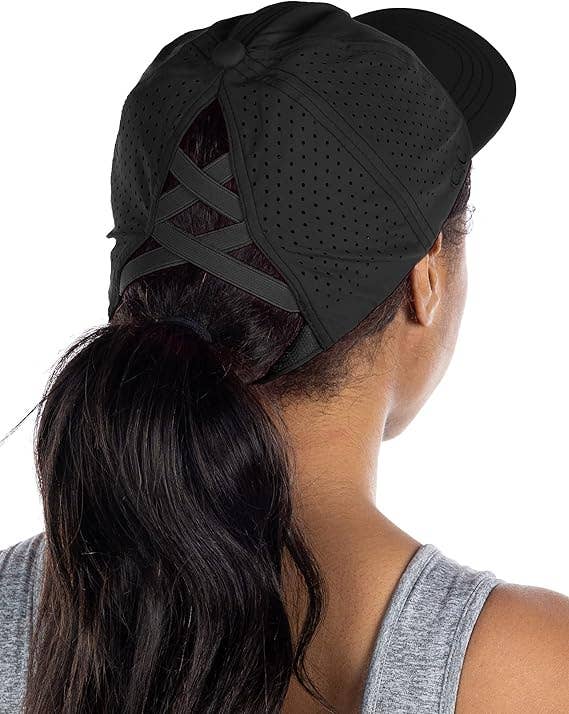 Funky Junque – wholesale Ponytail cap – Women’s – Criss Cross Laser Cut Cap0