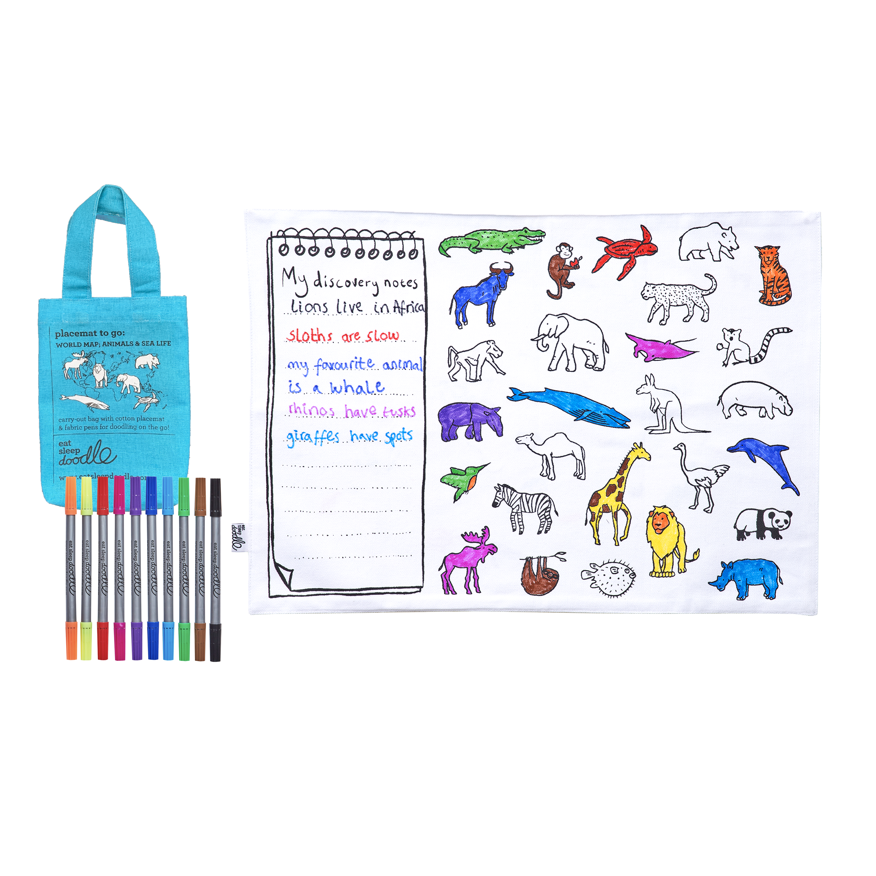 eatsleepdoodle - Wholesale DIY Craft Kit - Kids - DIY Craft Kit - Coloring Mat - World Map Placemat to Go4