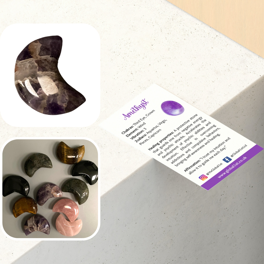 VIE – wholesale Spiritual stone/crystal – Crescent Moon Crystal, 3x2cm15