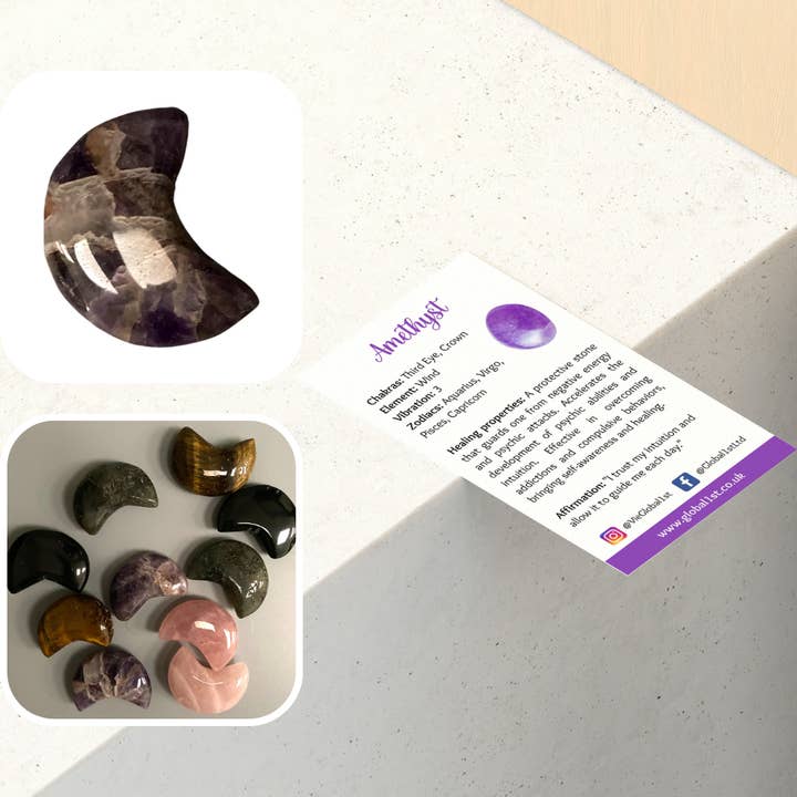 VIE - Vendita all'ingrosso Pietra/cristallo spirituale - Cristallo a forma di mezzaluna, 3x2 cm15