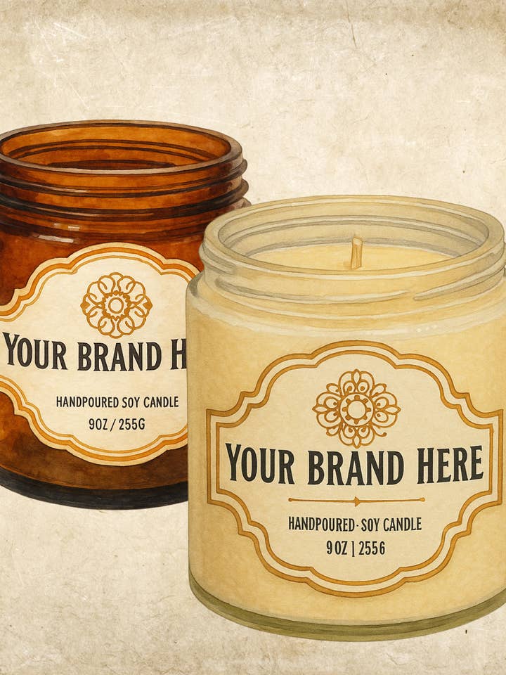 Candele di Soia Personalizzate - 9oz Soia - Barattolo di Vetro con Coperchio per la vendita all'ingrosso da parte di Blackwater Apothecary