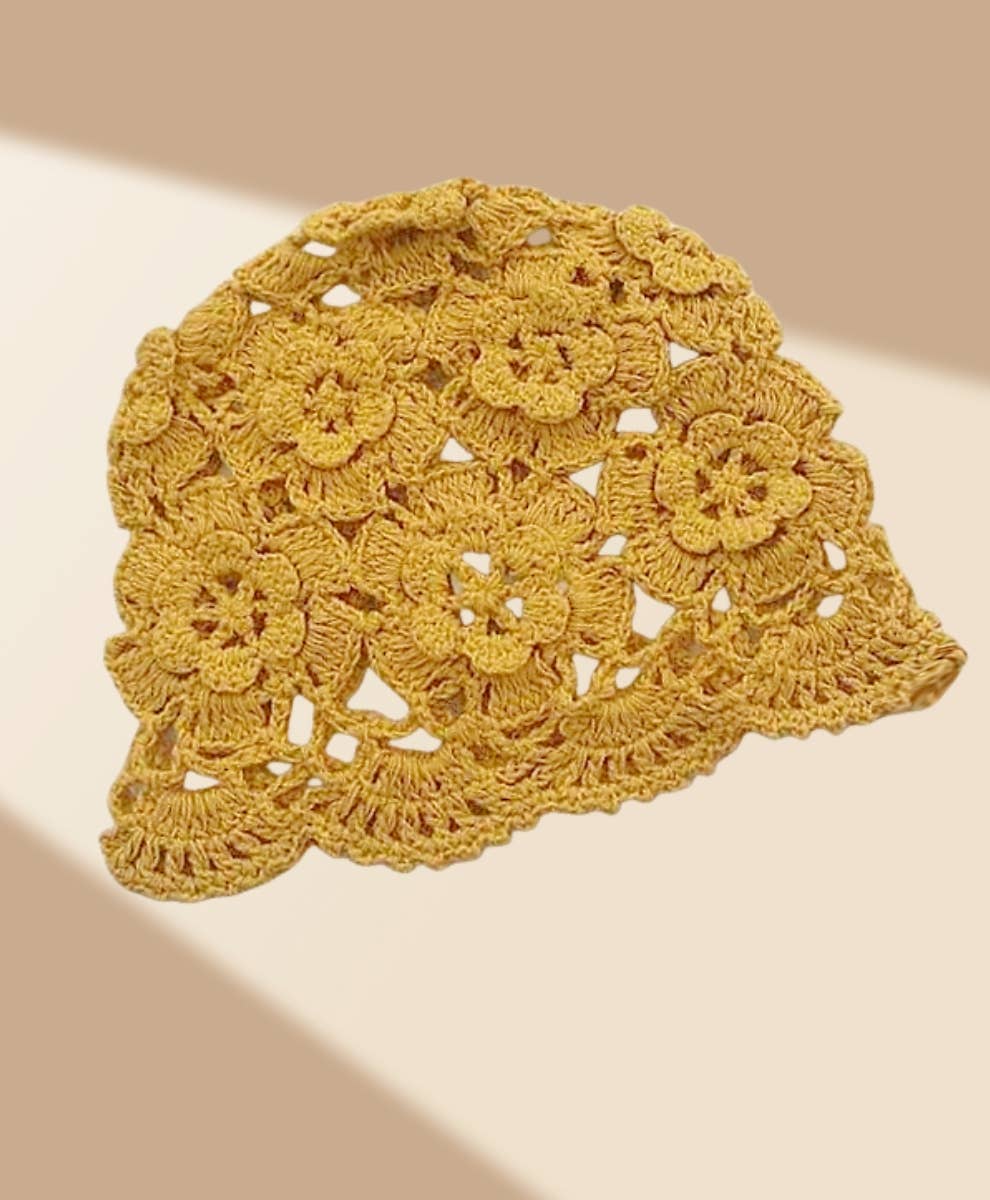 JC Sunny Fashion - Wholesale Bucket Hat - Women's - JCH903323 Vintage Hand-Crocheted Floral Dressy Bucket Hat4