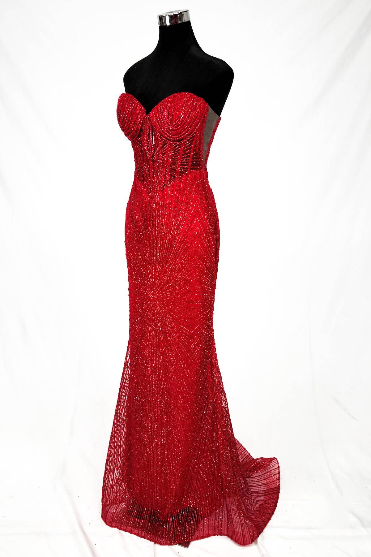 Chicas - Wholesale Gown - Women's - Long sparkling mermaid dress with hanging jewels CF0018