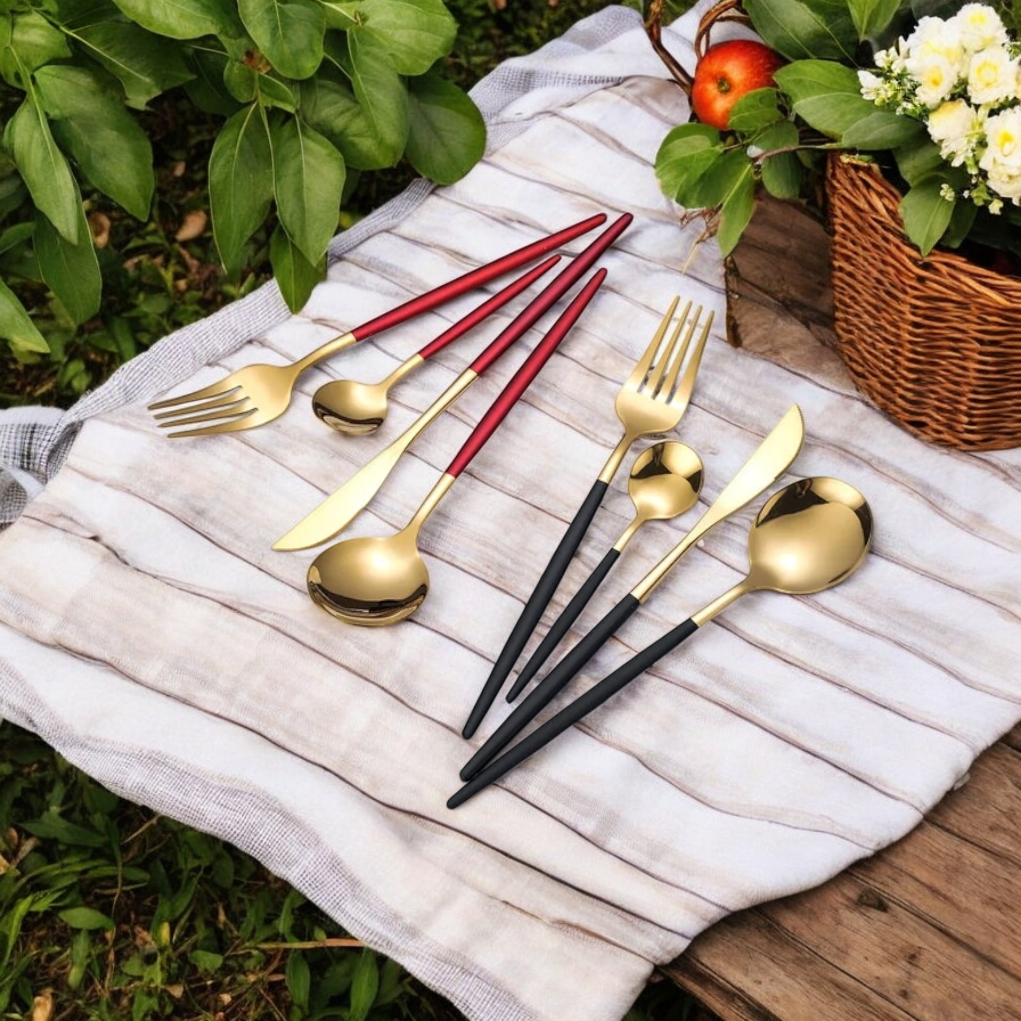 Sostraw & SmartThings - Wholesale Assorted Cutlery Set - Picnic / Office / On the Go Cutlery Set - 8 pouches/5 colors9