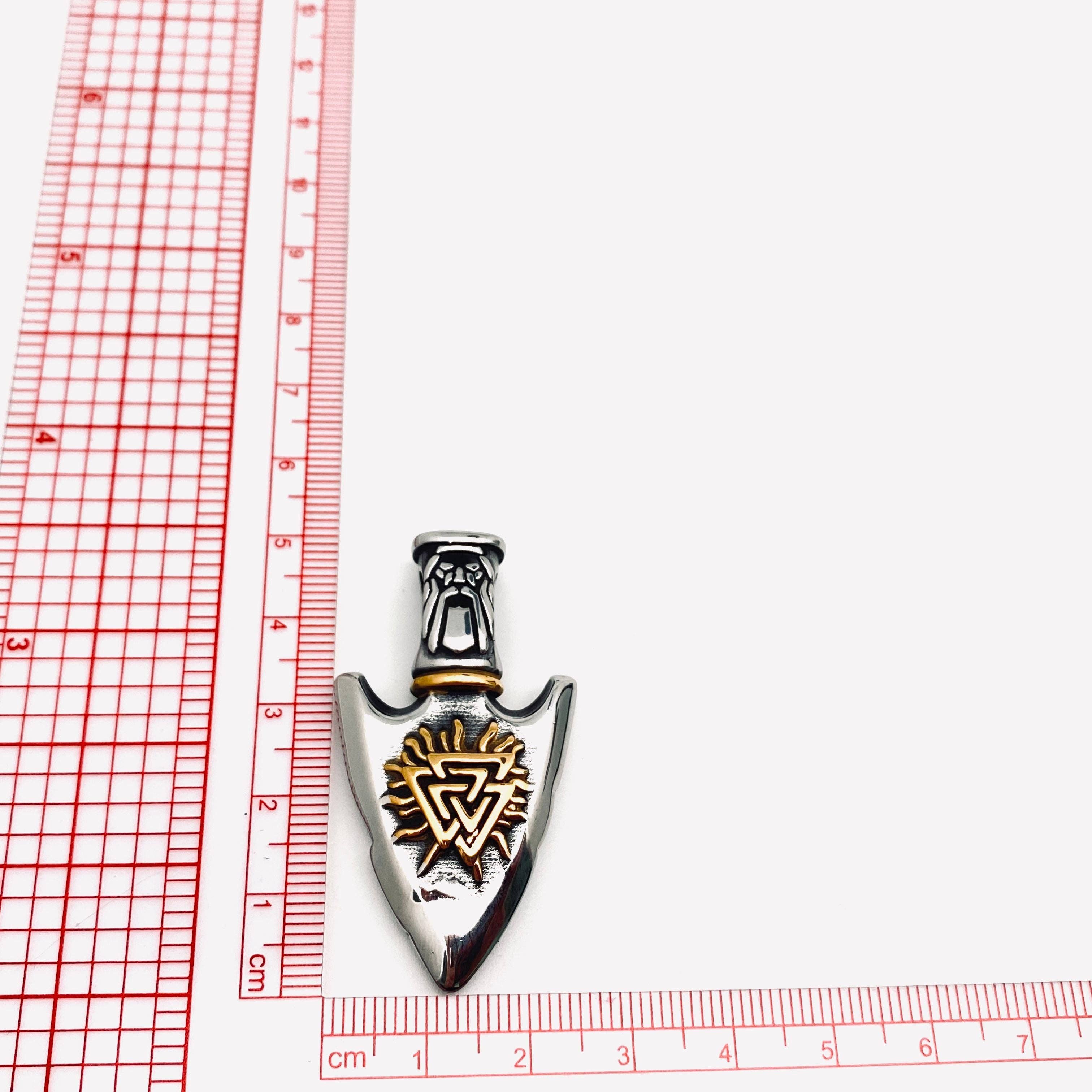 Mio Queena – wholesale Individuell berlock/hänge – Viking Compass Arrow Valknut Charm i rostfritt stål - MJ/MN2