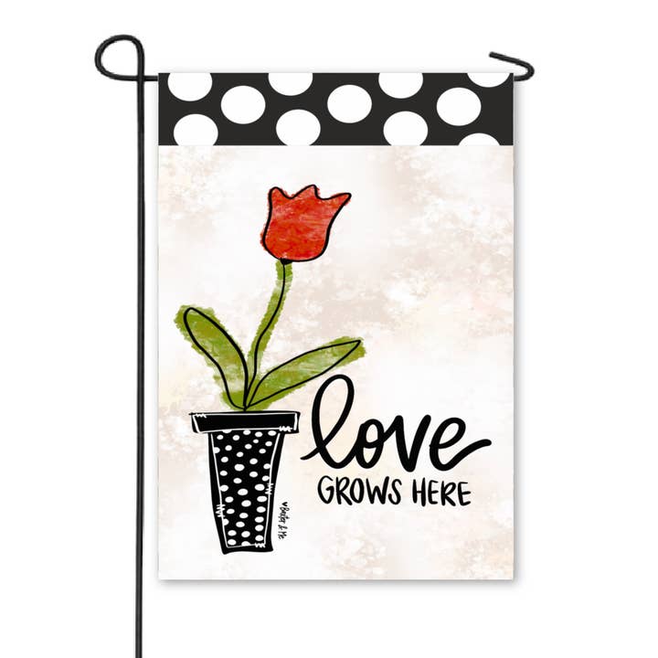 Baxter & Me - Wholesale Flag - Love Grows Here Tulip Garden Flag