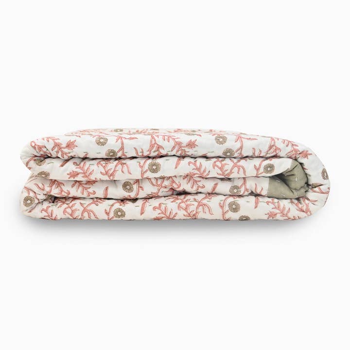 Nancy Hand Block Printed Quilt for wholesale by Thread To Form