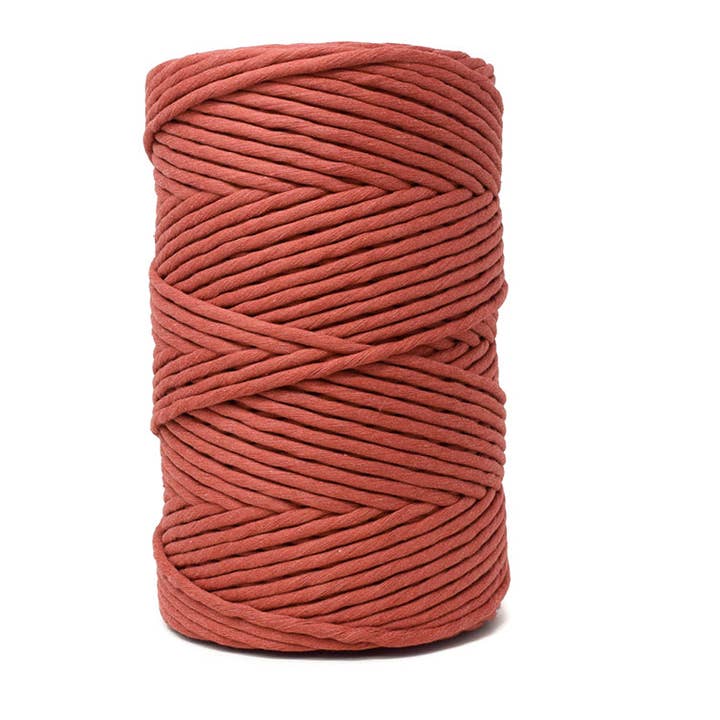 SOFT COTTON CORD ZERO WASTE 6 MM - 1 SINGLE STRAND - BRICK COLOR for wholesale by Ganxxet, Inc.