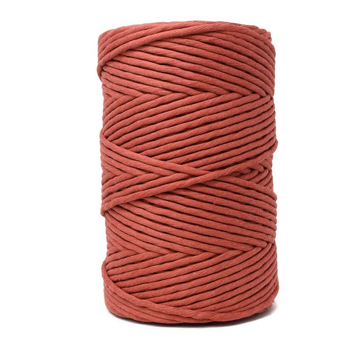 WEICHE BAUMWOLLSCHNUR ZERO WASTE 6 MM - 1 EINZELSTRANG - ZIEGELFARBEN für den Großhandel von Ganxxet, Inc.