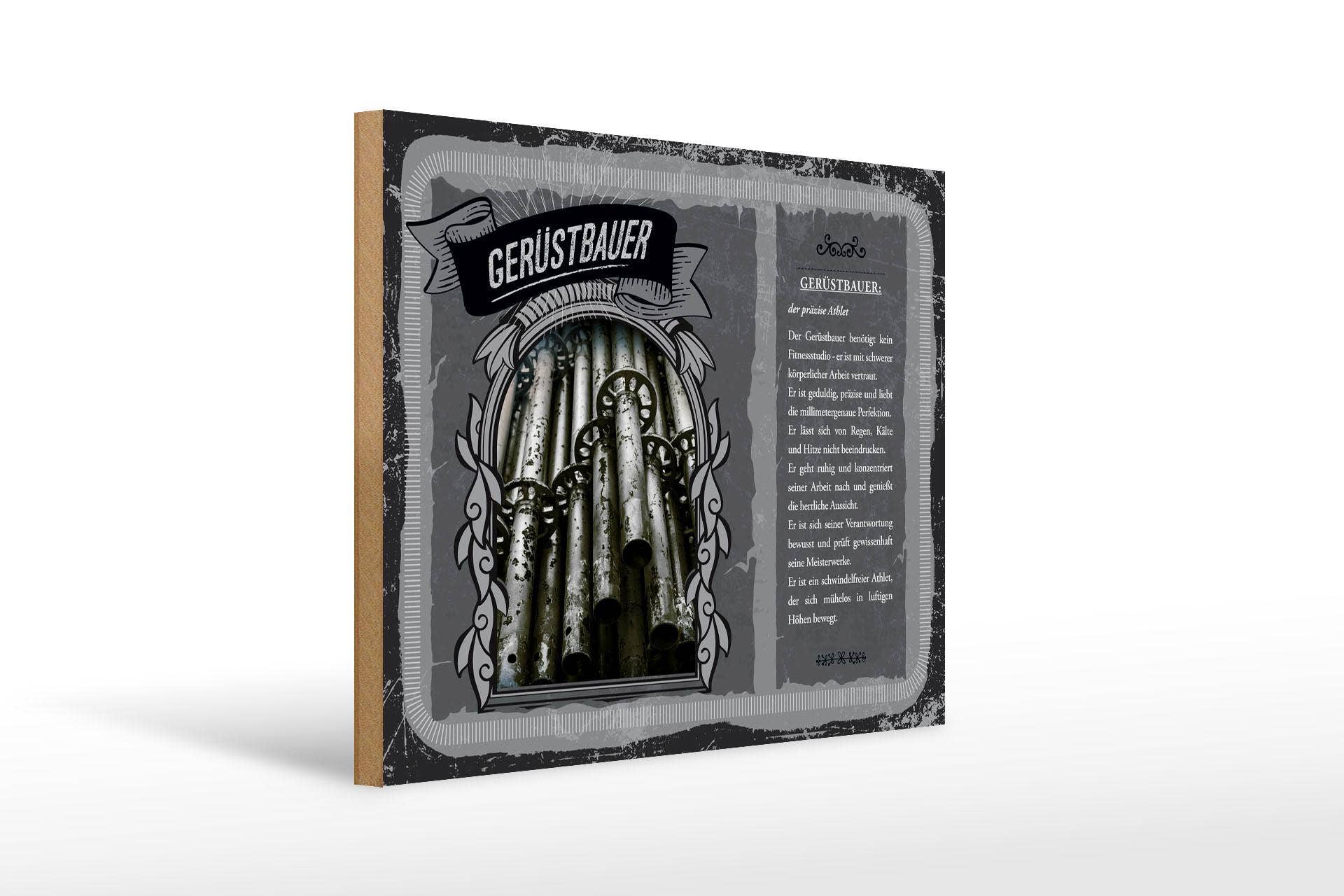 Femer - Wholesale Bord/bordje - Houten bord jobs 40x30 cm steiger precieze atletendecoratie0