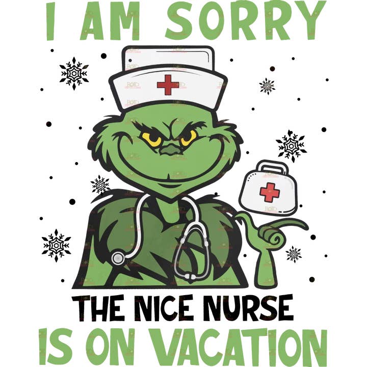 Grinch Nice Nurse DTF Print pour la vente par ROTD Crafter's Corner