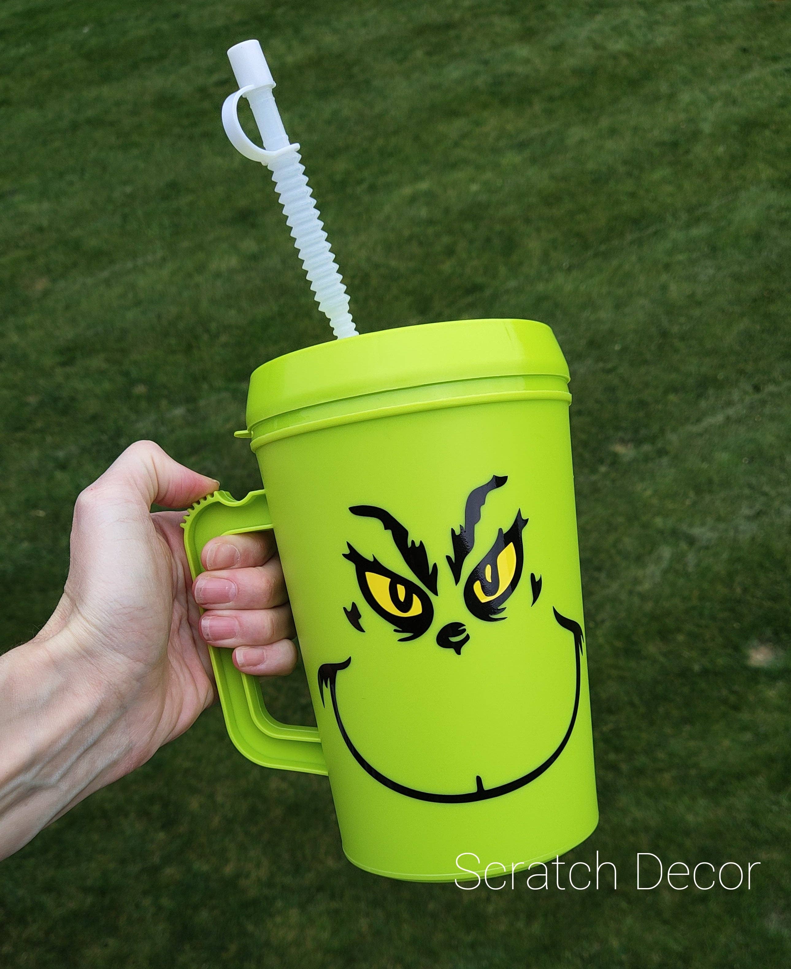 Scratch Decor - Wholesale Insulated Mug/Tumbler - Mean Green Man Smile Mega Trucker Mug 34oz0