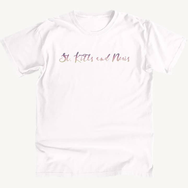 T-shirt premium St. Kitts et Nevis Script pour la vente par Salt Water Colours