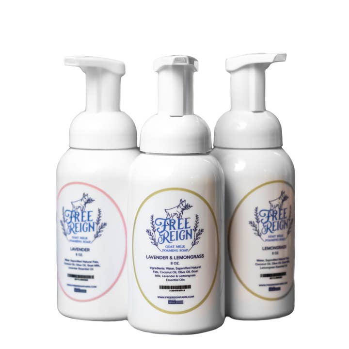 Free Reign Farm - Wholesale Hand Soap/Wash - Foaming Liquid Goat Milk Hand Soap. All Natural. New Look!