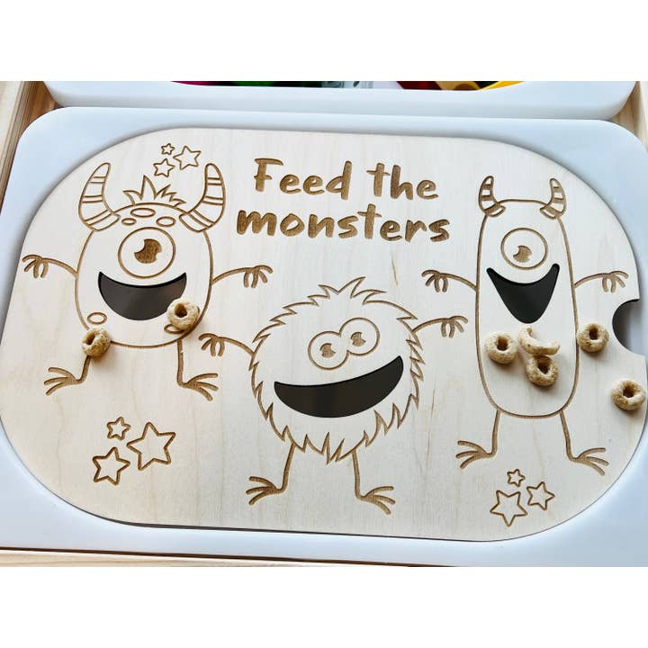 Feed The Monsters Sensory Bin for IKEA Trofast Flisat for wholesale by 412Laser