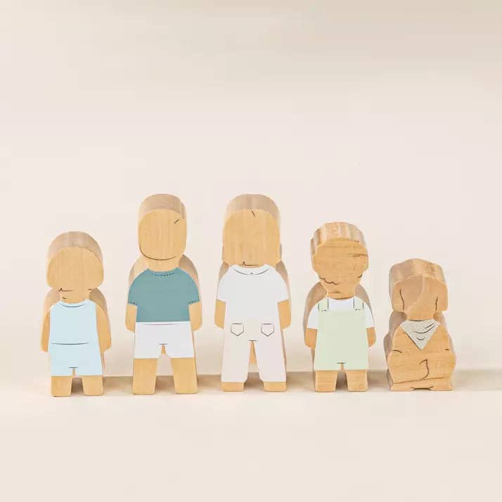 Coco Village - Wholesale Doll Accessory Kit - Kids - Set of 5 Family Wooden Doll House Characters1