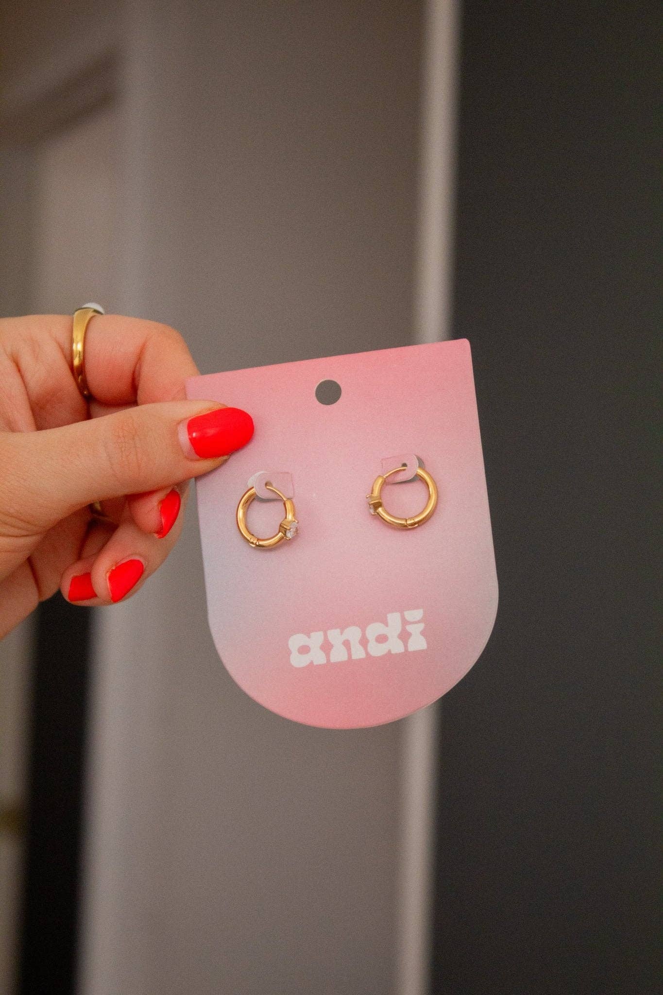 Shop Andi - Wholesale Hoop Earrings - Diamond Ring Hoop Earrings1