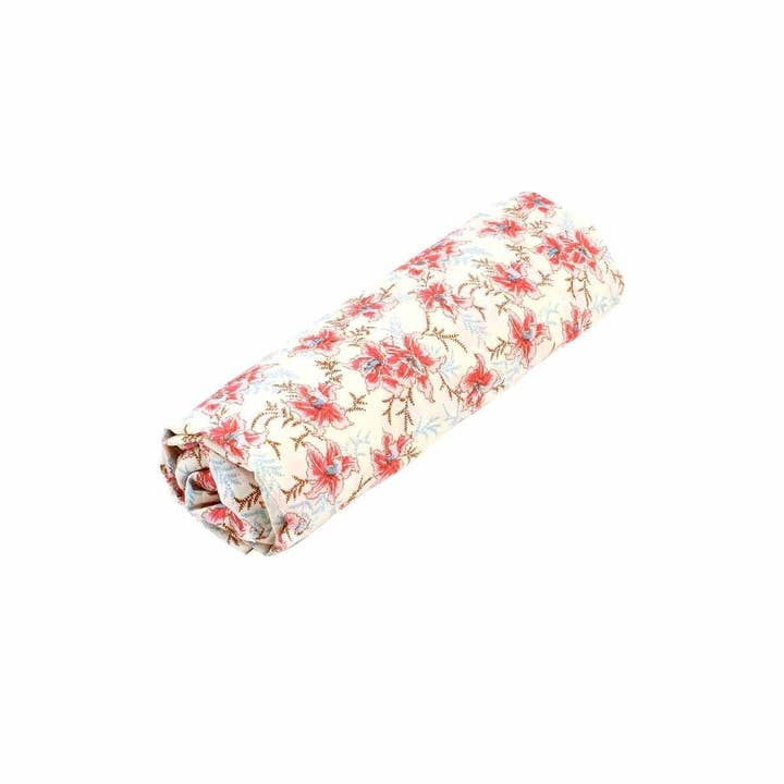 Fleurs de framboisier Nicole Fitted Sheet - Bed linen - flowers - cream - red for wholesale on Faire3