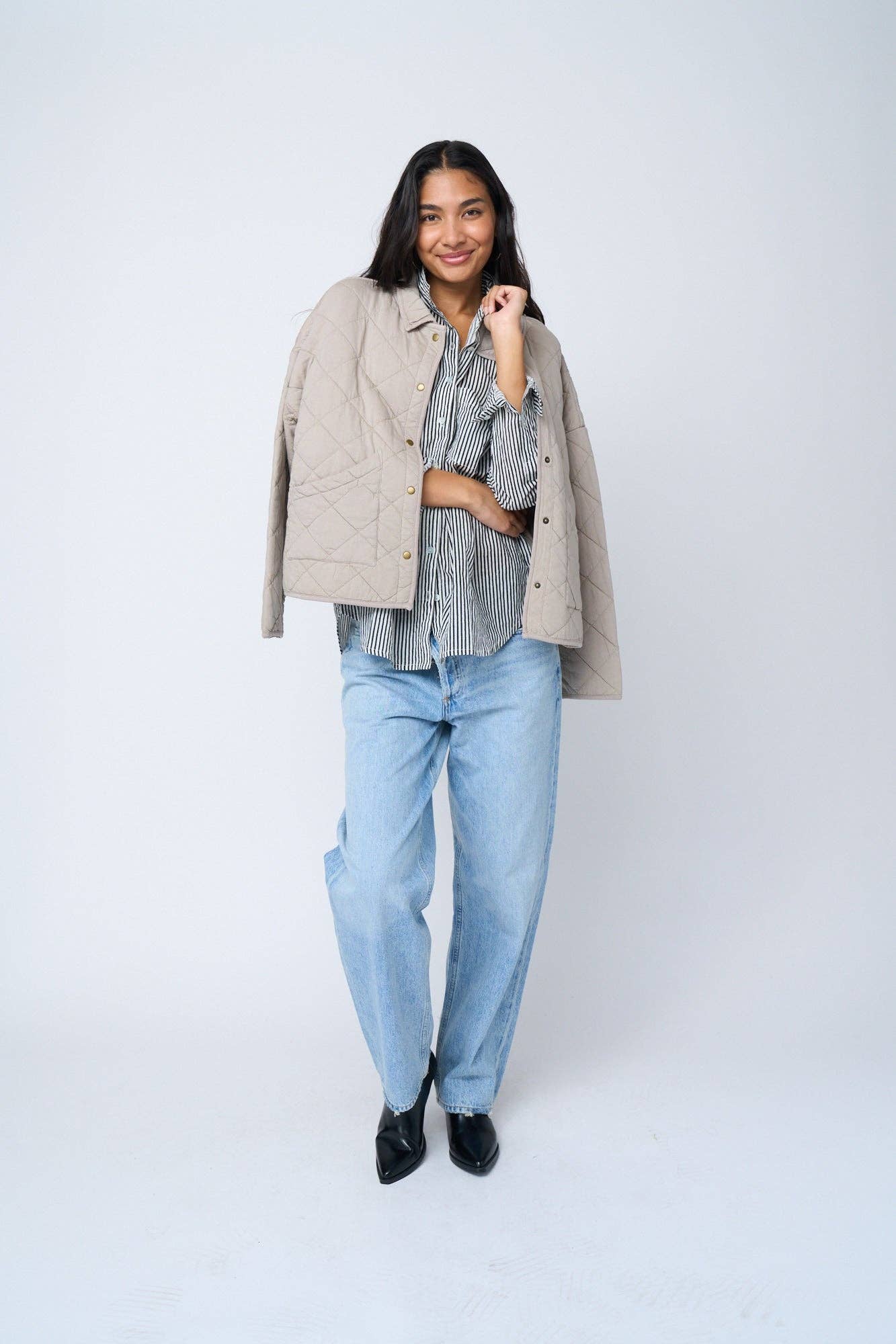 and for Good - Wholesale Jas - Dames - Gewatteerd jasje Countryside in kleur Pebble14