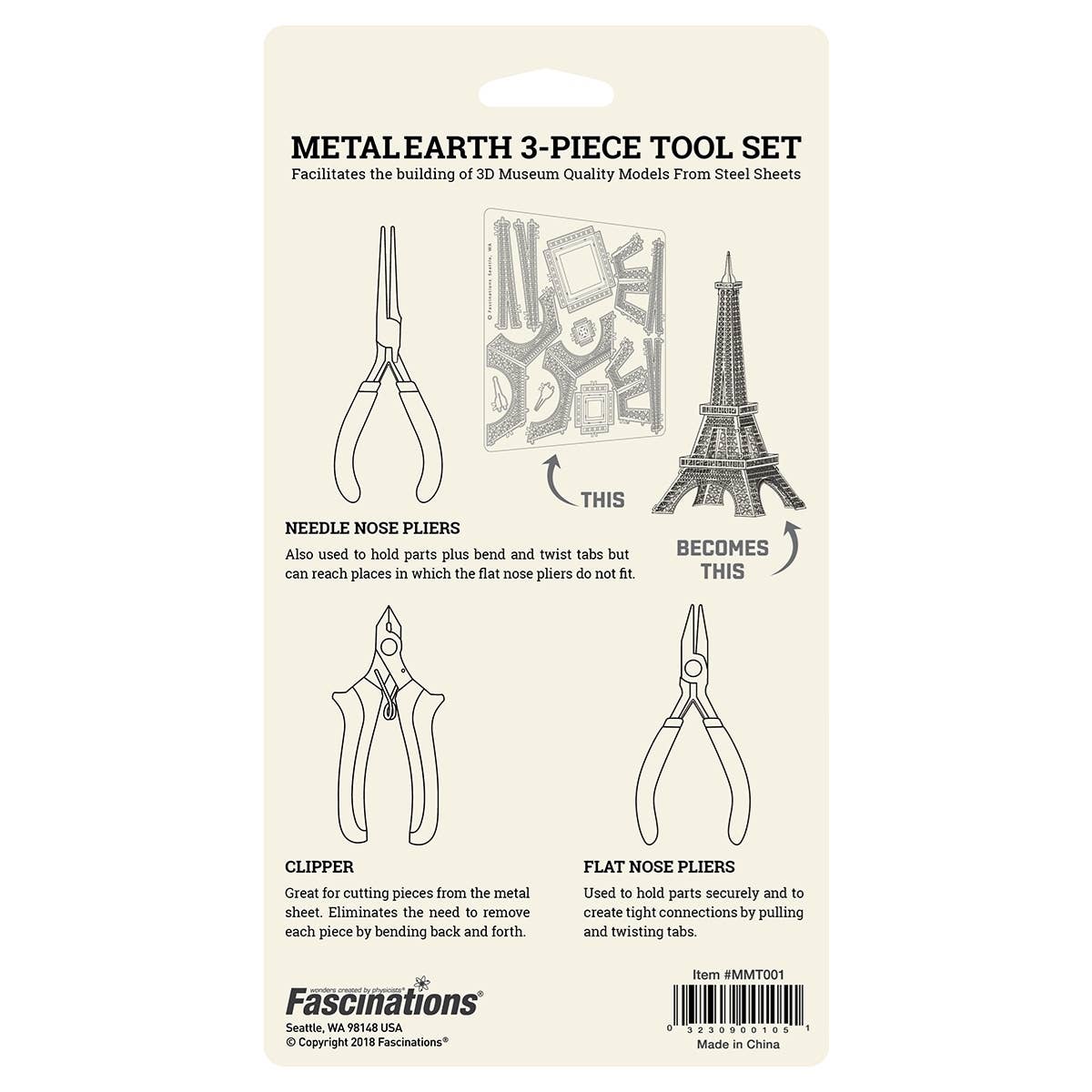 Metal Earth - Wholesale DIY Craft Kit - 3-Piece Tool Kit Clippers, Flat Nose Pliers, Needle Nose1