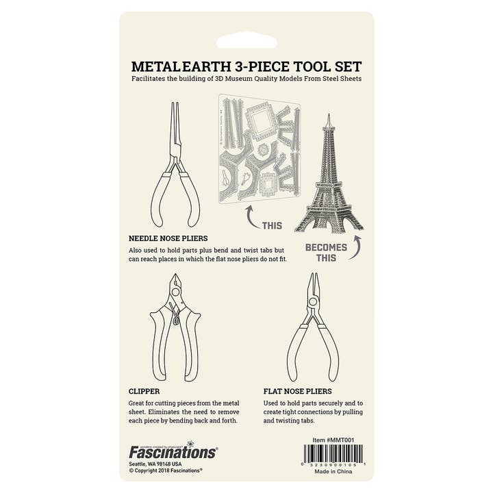 Metal Earth - Wholesale DIY Craft Kit - 3-Piece Tool Kit Clippers, Flat Nose Pliers, Needle Nose1