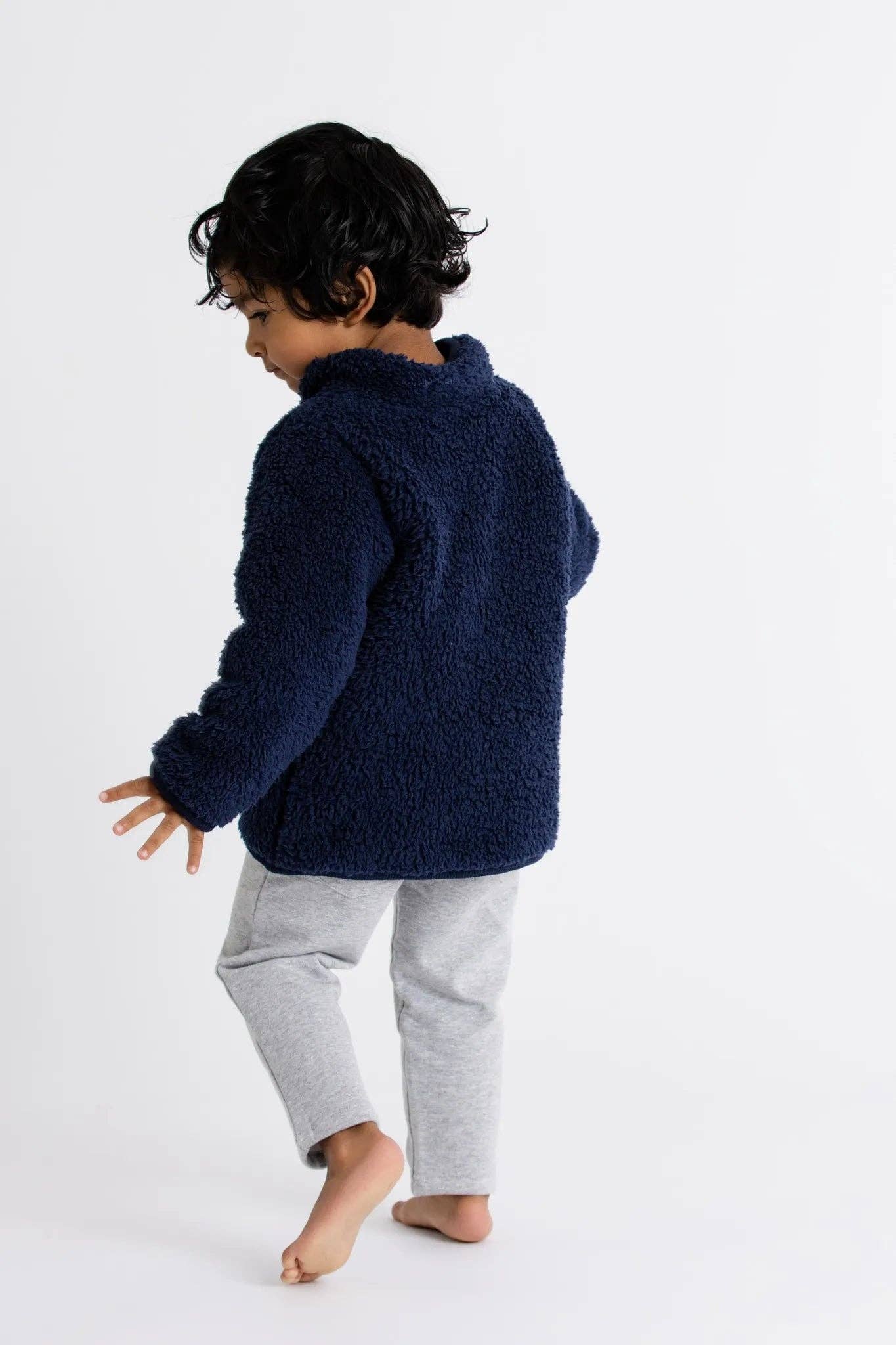 Monica + Andy – wholesale Jacket – Child – Sherpa Jacket_Navy3