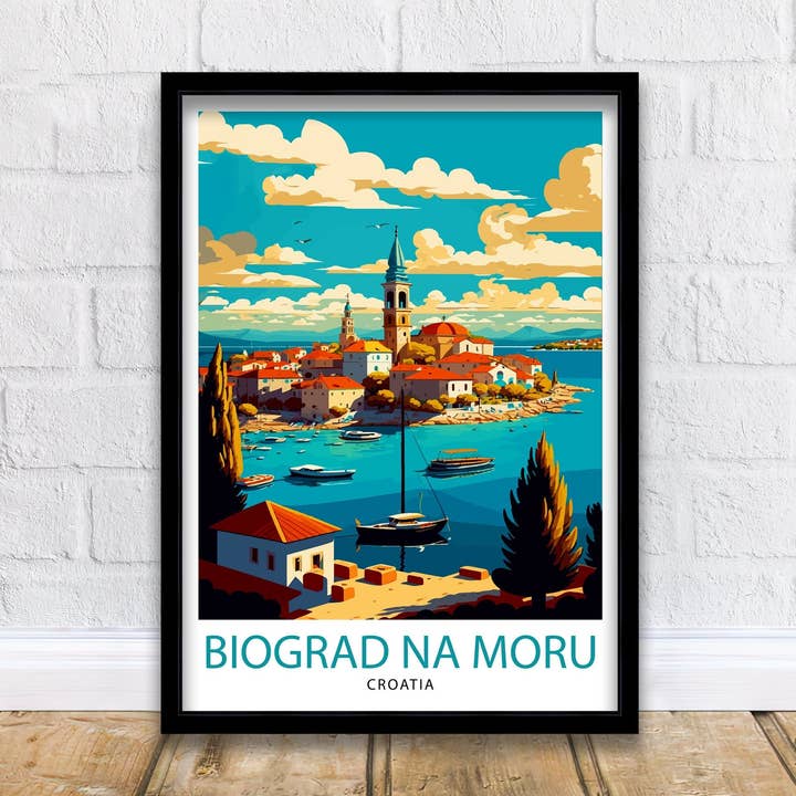 Biograd na Moru Croatia Travel Poster for wholesale by InkNPrintz