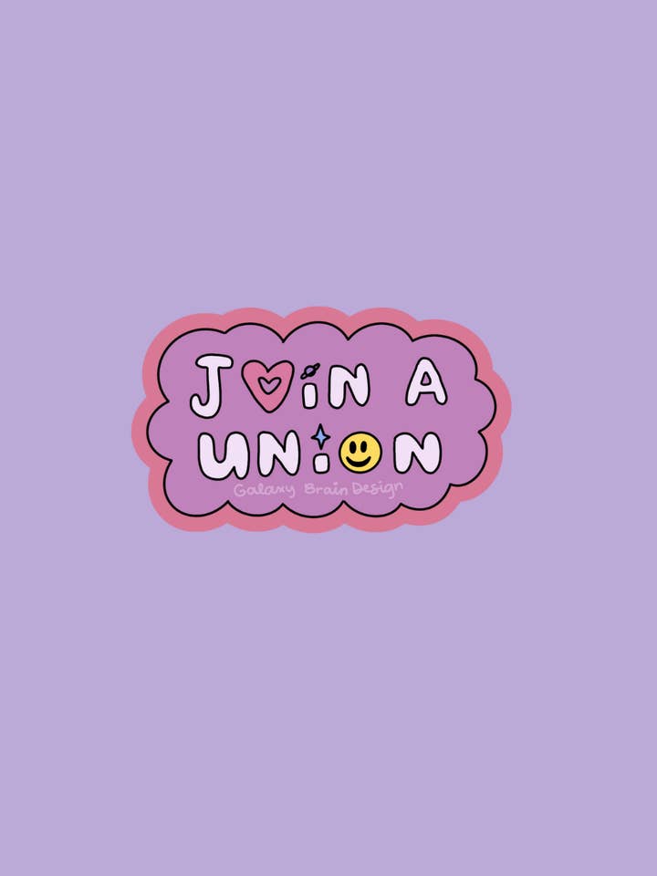 Tritt einer Gewerkschaft bei Aufkleber für den Großhandel von Galaxy Brain Design